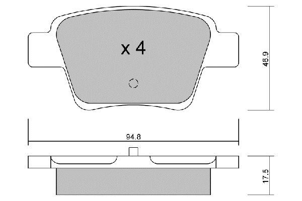 Jeu de 4 plaquettes de frein AISIN ref. BPPE-2005